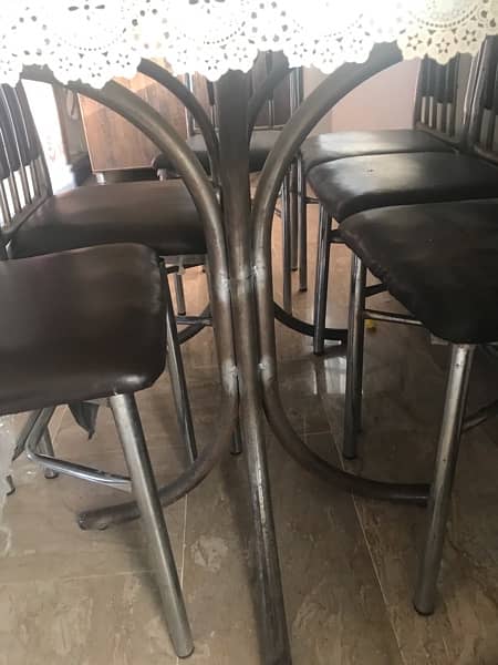 6 seater glass dining table, price negotiable 1