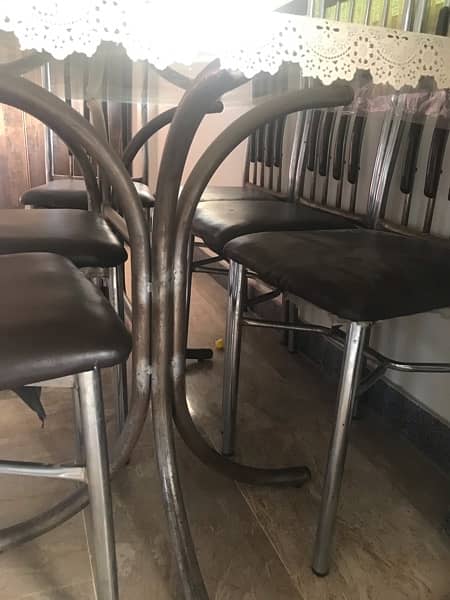 6 seater glass dining table, price negotiable 2