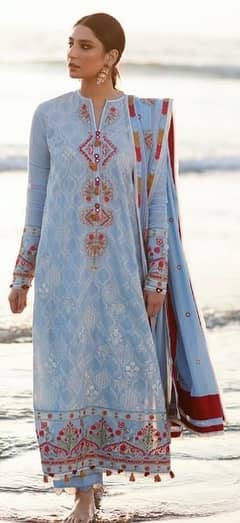 Zaha embroidered lawn suit