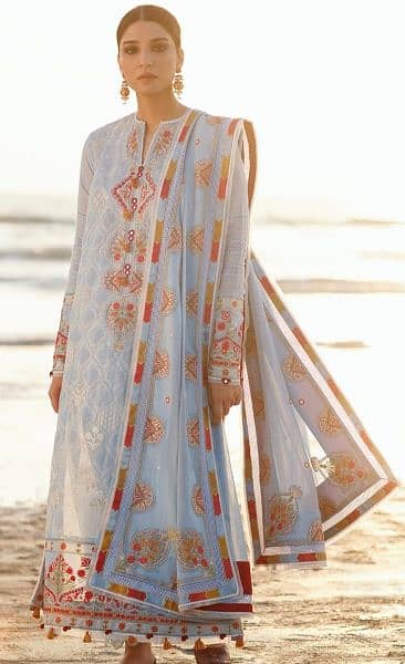 Zaha embroidered lawn suit 6