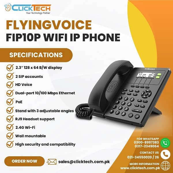 Flyingvoice FIP10 Entry level Business Wireless IP Phone 0