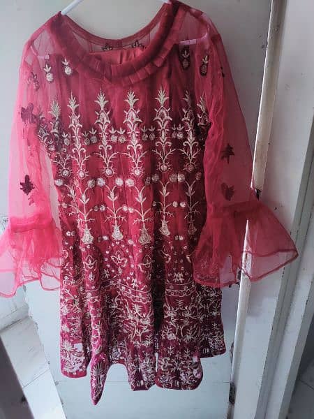 maroon color frock 0