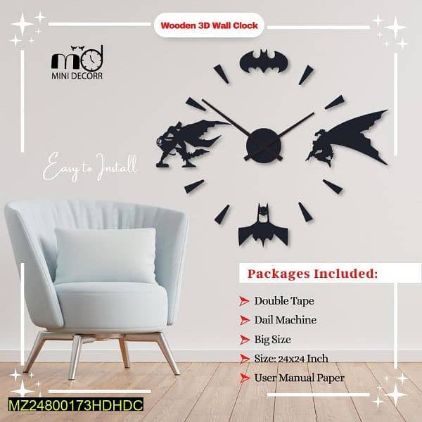 Beautiful Batman Wood Wall Clock 1