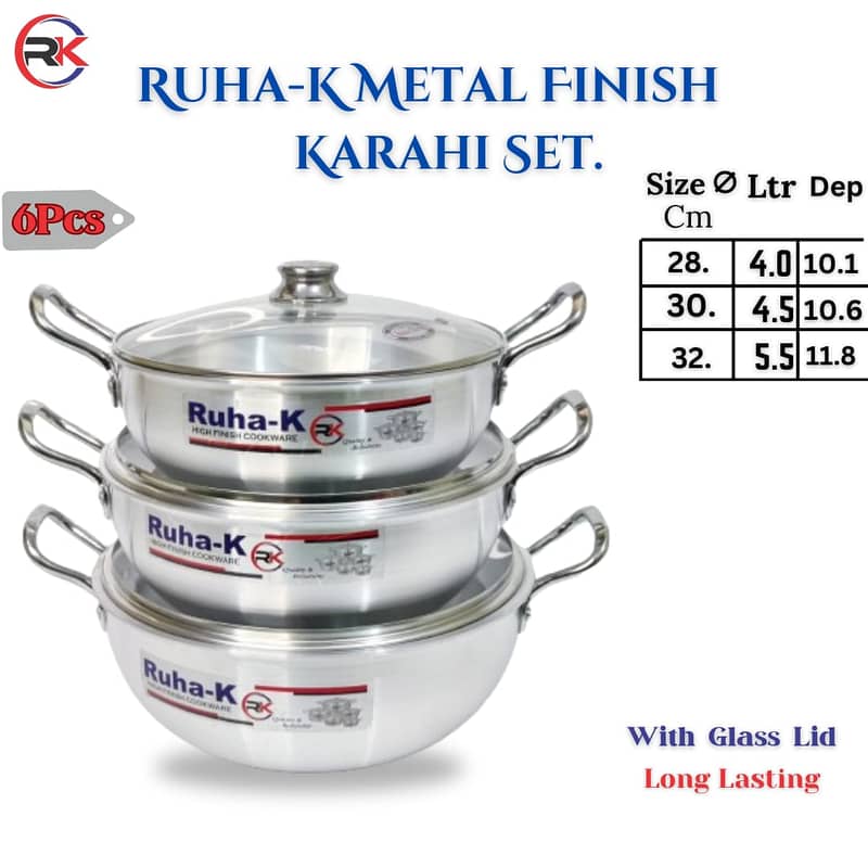 Cooking Set/NoN Stick/Metal Finish cooking Set/Cutlery in Faisalabad 17