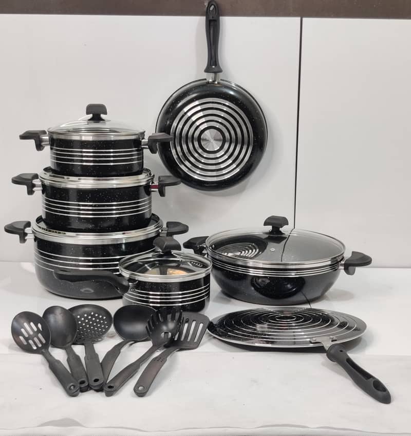 Cooking Set/NoN Stick/Metal Finish cooking Set/Cutlery in Faisalabad 5