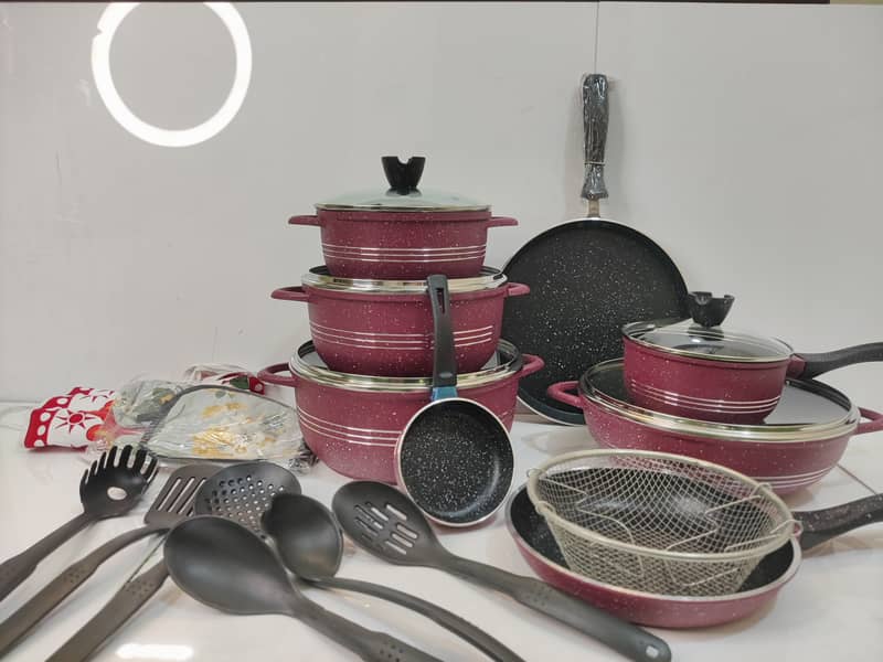 Cooking Set/NoN Stick/Metal Finish cooking Set/Cutlery in Faisalabad 7