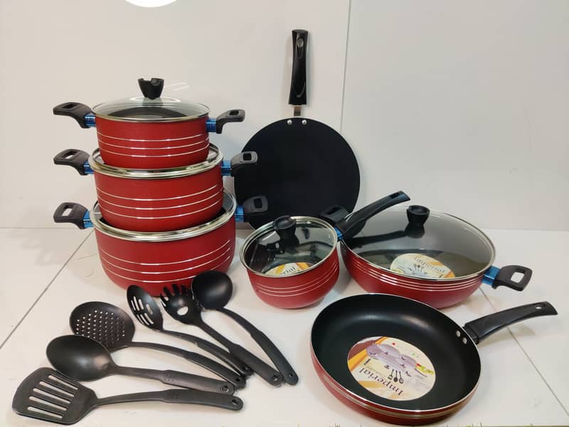 Cooking Set/NoN Stick/Metal Finish cooking Set/Cutlery in Faisalabad 3