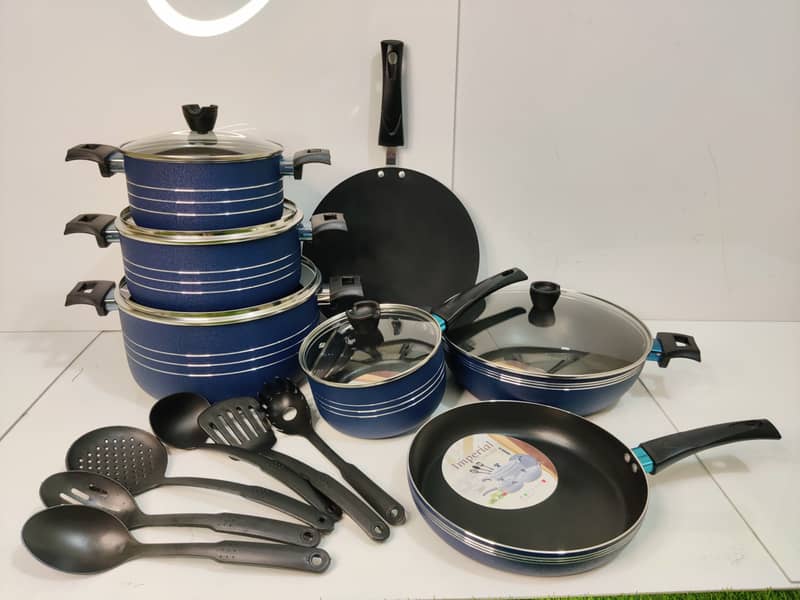 Cooking Set/NoN Stick/Metal Finish cooking Set/Cutlery in Faisalabad 1