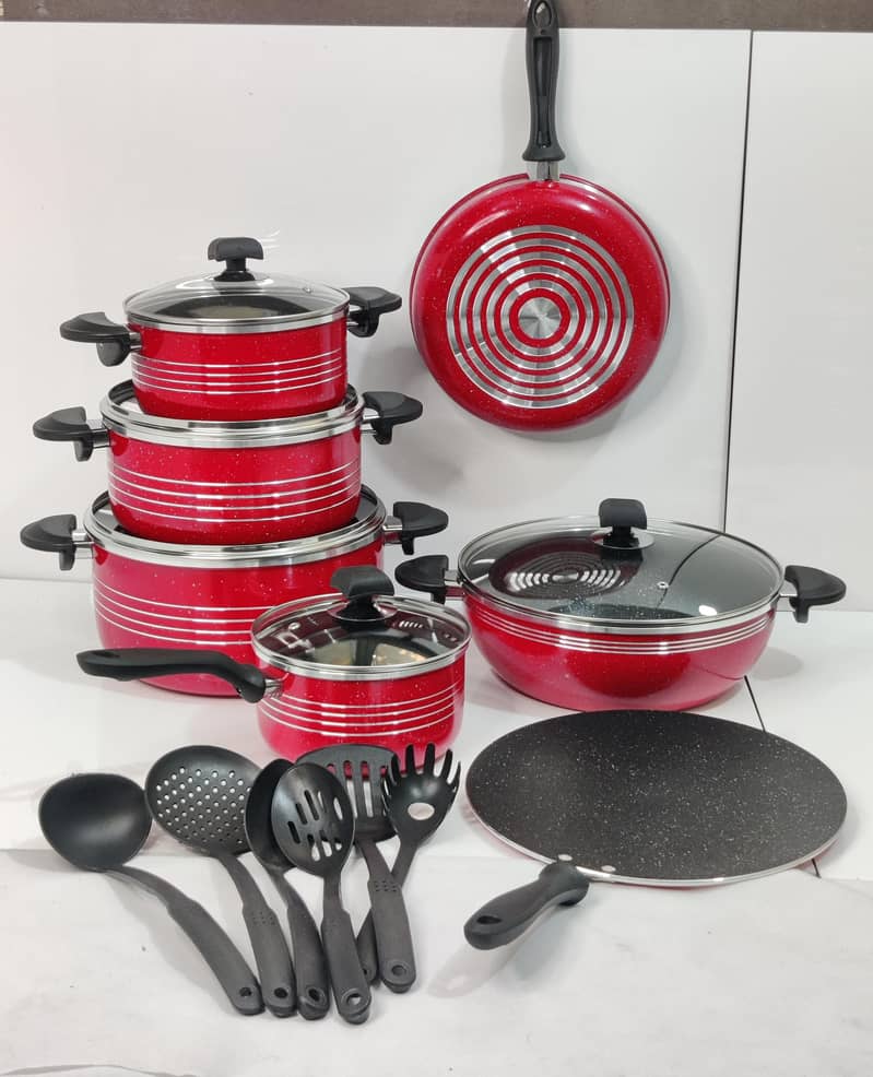 Cooking Set/NoN Stick/Metal Finish cooking Set/Cutlery in Faisalabad 14