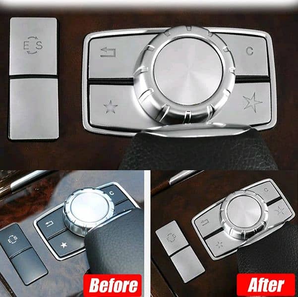 Center Console Multimedia Button Cover Trim Stickers E Class W212 E200 2