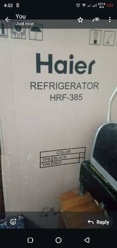 HAIER FRIDGE. GLASS DOOR. NEW