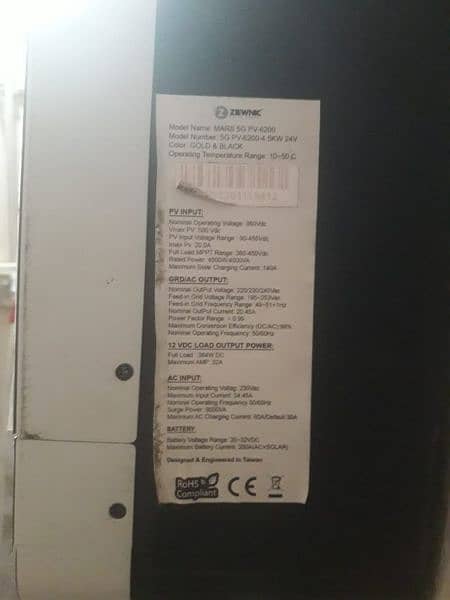 Ziewnic MARS GOLD 4.5KVA PV6200 2