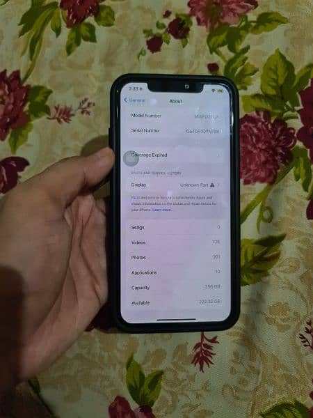 iphone 11 pro max 256gb jv golden all ok only display msg but orignal 5