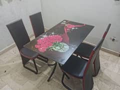 04 chair glass dinning table