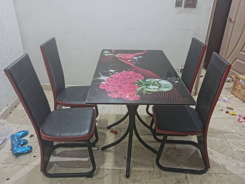 04 chair glass dinning table 2