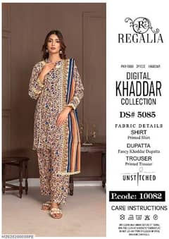 •  Fabric: Khaddar
•  Pattern: Digital Print 0