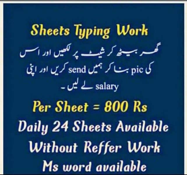 Online Assignment/ Typing Work Available 0