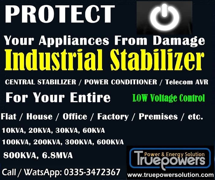 Stabilizer 3000kva 2000kva 1000kva 300kva 200kv 100kva 30k AVR 3 Phase 8