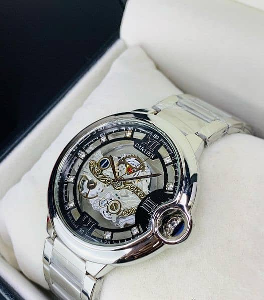 CARTIER SKELETON  FULL SKELETON DIAL  STAINLESS STEEL CHAIN AND BACK 0