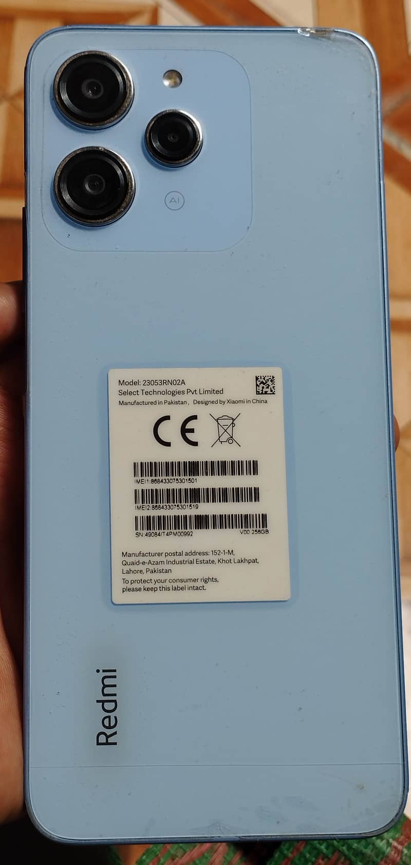 Redmi 12 8/256 sky blue color just like box pack1month 15 days used 5