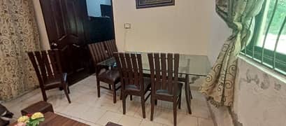 6 chairs table solid wood