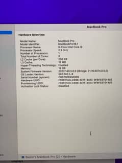 MacBook Pro 2019 1TB Core i9 0