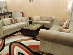 8 seater sofa set with cushions