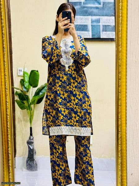 2 pc stitched embroidered lawn shirt and trouser 5