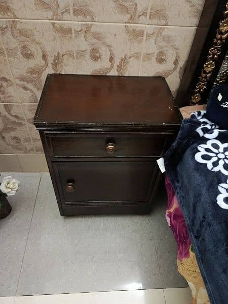 bed, side table s,dressing, showcase and cupboard  10/9 condition 3