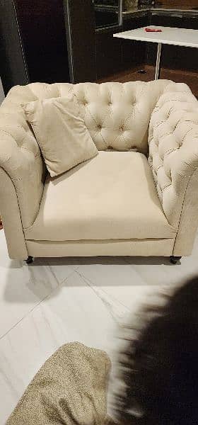 Chester 1 seater off white imported sofa 1