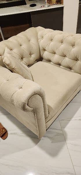 Chester 1 seater off white imported sofa 2