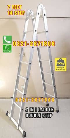 ALMUNIUM TELESCOPIC LADDER 14 FT USE FOR CLEANING GYM ,SPORTS  ROOM