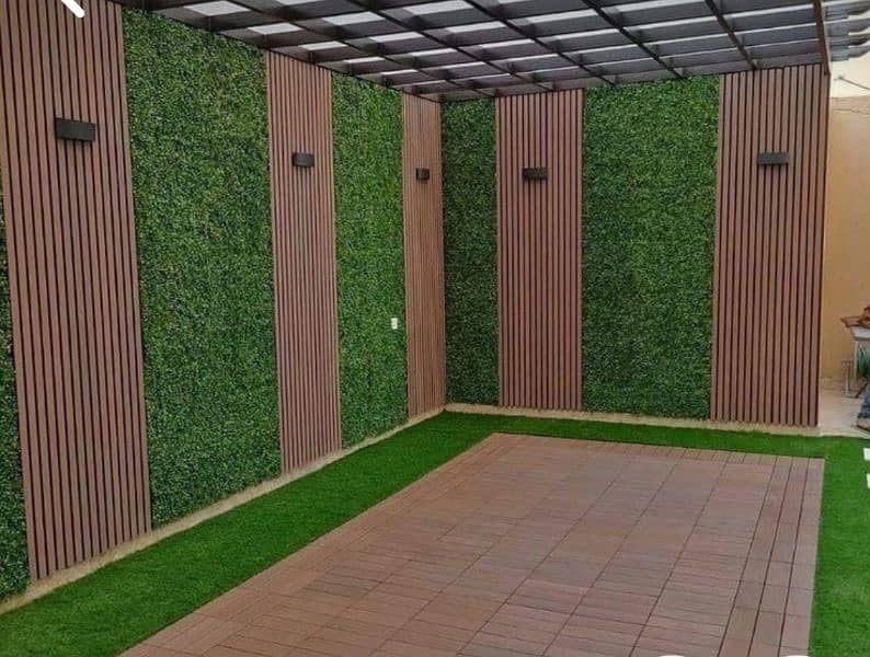 French wall moulding - Artificial grass - wood flooring False ceiling 9