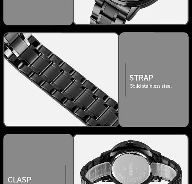 SKMEI ORIGINAL WATCH ROTATING DIAL  STEEL CHAIN 2