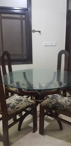 Wooden Dining Table with 4 chairs