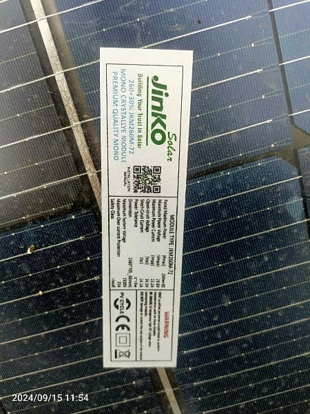 Jinko 260watt +30% double glass solar panels 0