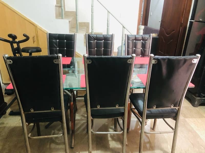 glass Dining Table with 6 Chairs 2