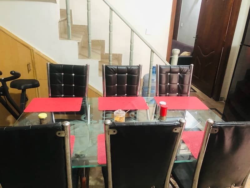 glass Dining Table with 6 Chairs 4