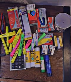 Highlighter | Stapler | Pens | Sticky Notes | Pencil | Stationary