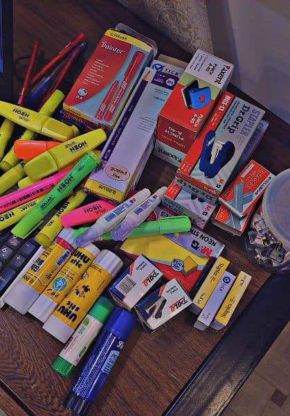 Highlighter | Stapler | Pens | Sticky Notes | Pencil | Stationary 1