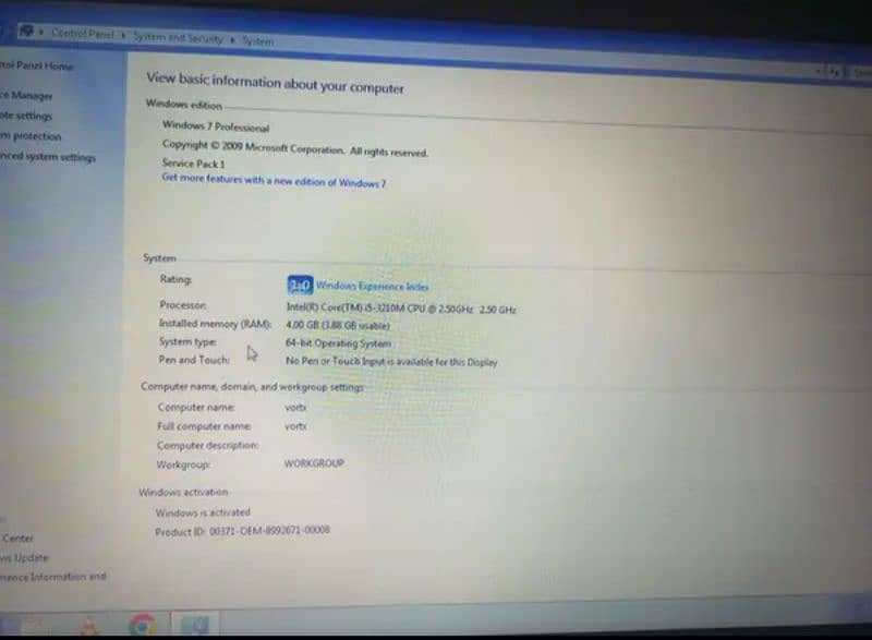 HP Laptop with SSD 256GB 3