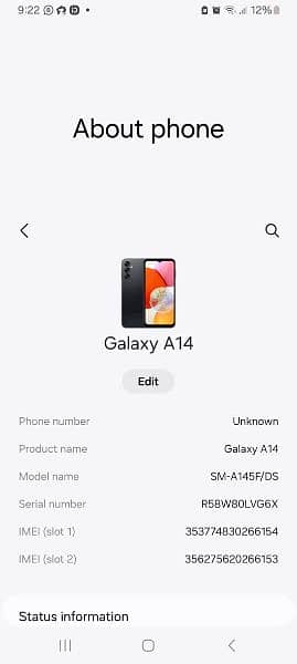 SAMSUNG A 14 4/128 JUST LIKE BRAND NEW 5