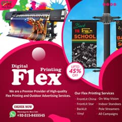 Flex Printing, Banners Printing, sign board, LED 3D backlight board