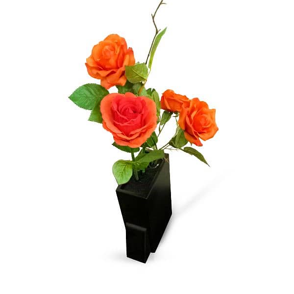 artificial flowers with vase. 1