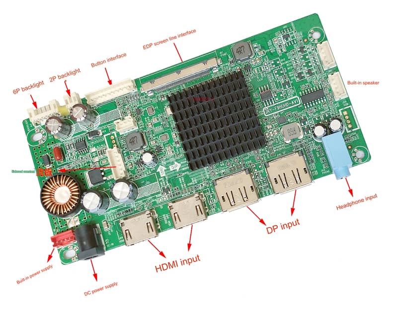 Monitor Driver Board JRY-F9HUHD-AV1 4k@60Hz, 2k@165Hz, 1080p@240Hz 1