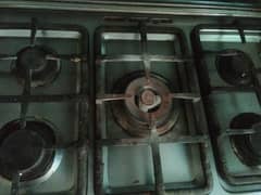 stove + baking oven/ gas oven ( 5 burners)