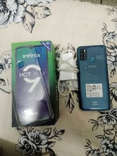 infinix hot 9play 4/64 with box and charge. no open no repair all okay