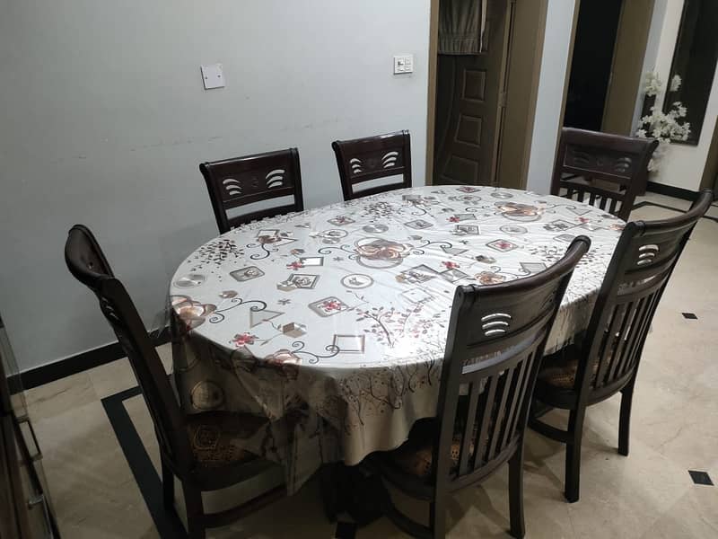 6-Seater Wooden Dining Table Set for Sale 1