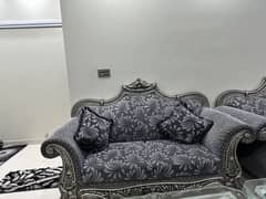 Sofa set, Tables and Curtains