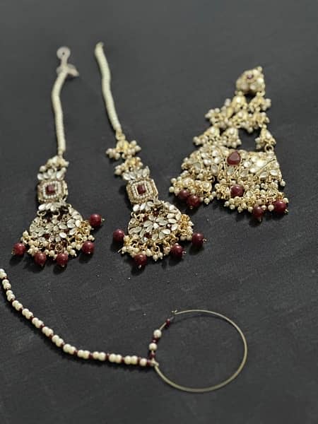 Bridal Jewelry set Maroon 1